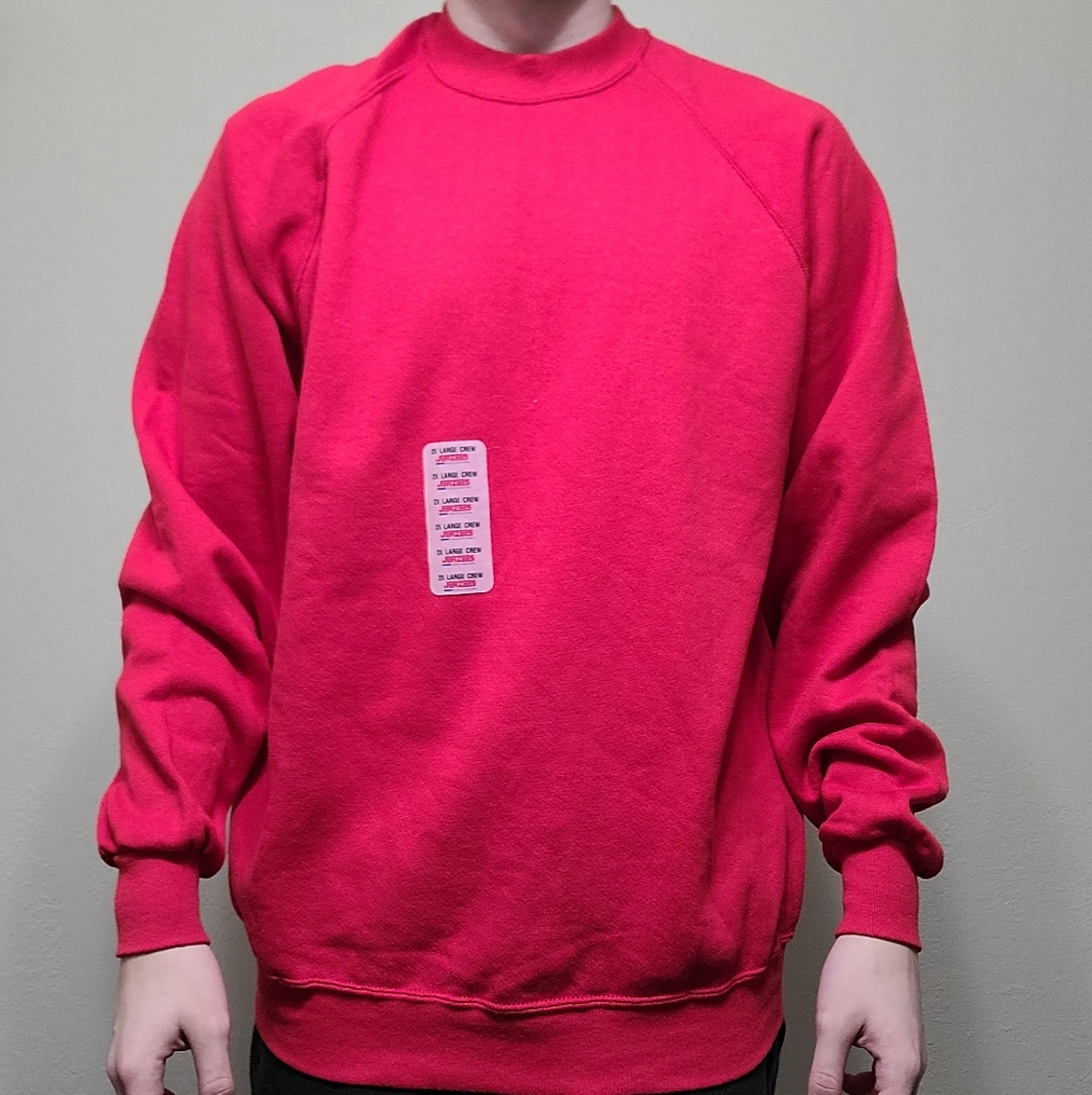 New With Tags vintage 90s Jerzees Red Sweatshirt Crewneck